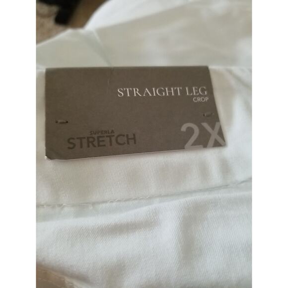NEW Soft Surroundings Superla 2X Stretch Pull On Straight Leg Crop White Pants - Picture 12 of 12
